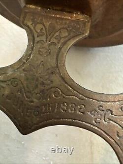 Vintage Antique Hanging Parlor Oil Lamp Part Ornate Frame Brass GWTW