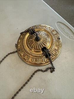 Vintage Antique Hanging Parlor Oil Lamp Part Ornate Frame Brass GWTW