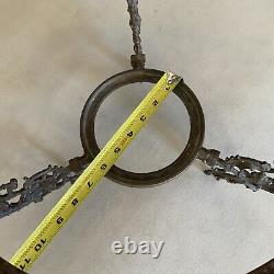 Vintage Antique Hanging Parlor Oil Lamp Part Ornate Frame Brass GWTW