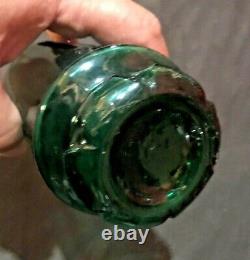 Vintage Antique Manhattan Kero Oil Student Lamp With Green Glass Shade & Tank