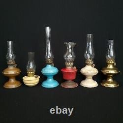 Vintage Antique Miniature Oil Lamp Collection 3x Plume & Atwood P&A Appr 6-10