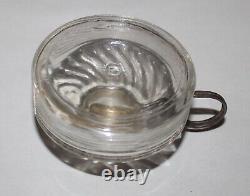 Vintage Antique Oil Kerosene Lamps Clear Glass Swirl-Font WithWire Handle