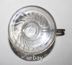 Vintage Antique Oil Kerosene Lamps Clear Glass Swirl-Font WithWire Handle