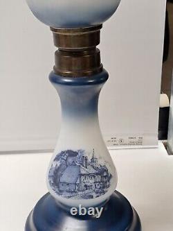 Vintage Antique Oil Lamp Hand Painted, GWTW 26 Tall, All Original