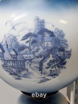 Vintage Antique Oil Lamp Hand Painted, GWTW 26 Tall, All Original
