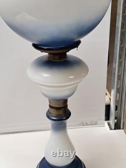 Vintage Antique Oil Lamp Hand Painted, GWTW 26 Tall, All Original