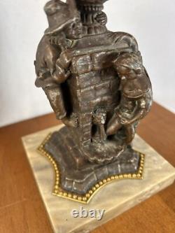 Vintage Antique Oil Lamp Heavy Naughty Well Lady Legs And Leprechaun Converted