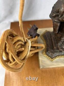 Vintage Antique Oil Lamp Heavy Naughty Well Lady Legs And Leprechaun Converted