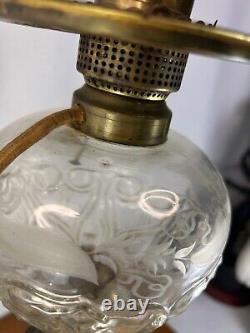 Vintage Antique Oil Lamp Heavy Naughty Well Lady Legs And Leprechaun Converted