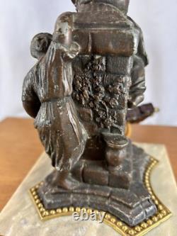 Vintage Antique Oil Lamp Heavy Naughty Well Lady Legs And Leprechaun Converted
