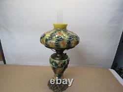 Vintage Antique Old Pittsburgh Maple Oak Leaf Oil Lamp