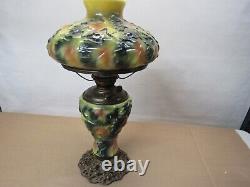 Vintage Antique Old Pittsburgh Maple Oak Leaf Oil Lamp