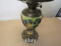 Vintage Antique Old Pittsburgh Maple Oak Leaf Oil Lamp