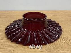 Vintage Antique Red Ruby Cranberry Petticoat Glass Oil Lamp Chimney Shade