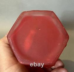 Vintage Antique Satin Glass Miniature Oil Lamp Lion Head Base