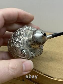 Vintage Antique Sterling Silver Handheld Gimbal Oil Lamp