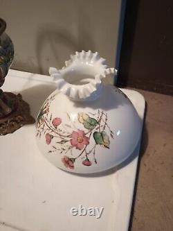 Vintage Art Nouveau French Table Oil Lamp Red Parlor Victorian