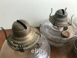 Vintage Assorted Clear Glass oil kerosene lamps parts lot