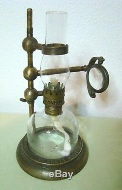 Vintage Bockett Brass Microscope Oil Lamp Collins of London