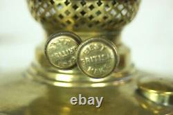 Vintage Brass Duplex Oil Lamp with Amber Glass Shade 5131