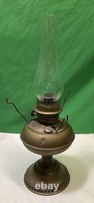 Vintage Brass Rayo Oil Lamp With Hobnail Lamp Shade 21 Height #24.96
