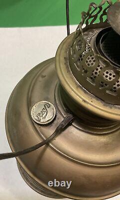 Vintage Brass Rayo Oil Lamp With Hobnail Lamp Shade 21 Height #24.96