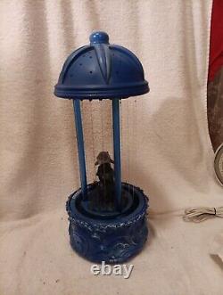 Vintage Cheyenne Dolphin Rain Oil Lamp 16in Blue Tabletop Lighted Working