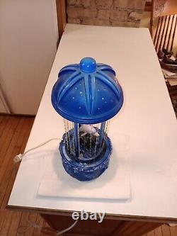 Vintage Cheyenne Dolphin Rain Oil Lamp 16in Blue Tabletop Lighted Working