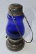 Vintage Cobalt Blue Skaters Lantern Antique 1800s Nice Original Kerosene Lamp