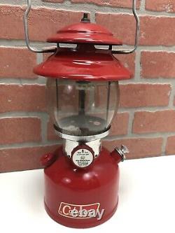 Vintage Coleman Model 200A Red Lamp Lantern Pyrex Globe Made in USA