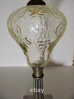 Vintage Composite Beautiful Composite Pear Shaped, Pale Yellow Oil Lamp