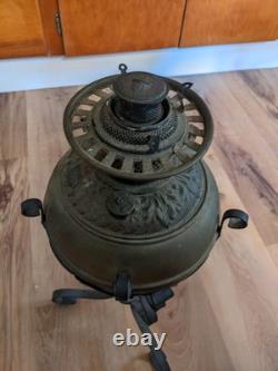 Vintage Copper Oil Lamp From 1892 On Stand