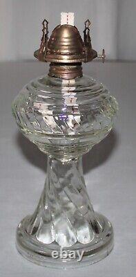 Vintage DABS Clear Glass Oil Kerosene Hurricane Lamp Made in Portugal