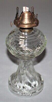 Vintage DABS Clear Glass Oil Kerosene Hurricane Lamp Made in Portugal