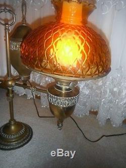 Vintage Double Student Lamp Bradley And Hubbard Oil Converted To Electric Rare