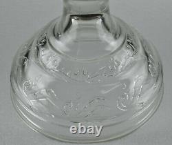 Vintage EAPG Antique Oil Kerosene Lamp Footed Clear Glass with Eagle Chimney Shade