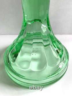 Vintage EAPG Eagle Oil Lamp Uranium Green Hourglass Vaseline Depression Glass