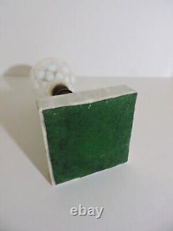 Vintage Fenton Opalescent Thumbprint/Coin Dot Oil Lamp Marble Base