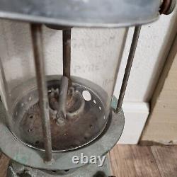 Vintage Gaslam Original Pressure Lamp Lantern with Pyrex Glass Made in Italy
