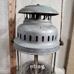 Vintage Gaslam Original Pressure Lamp Lantern with Pyrex Glass Made in Italy