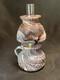 Vintage HTF Imperial Purple Slag Glass Oil Lantern Super Rare! With Sticker