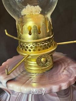 Vintage HTF Imperial Purple Slag Glass Oil Lantern Super Rare! With Sticker