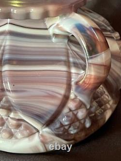 Vintage HTF Imperial Purple Slag Glass Oil Lantern Super Rare! With Sticker