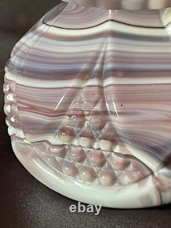 Vintage HTF Imperial Purple Slag Glass Oil Lantern Super Rare! With Sticker