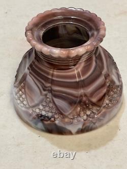 Vintage HTF Imperial Purple Slag Glass Oil Lantern Super Rare! With Sticker