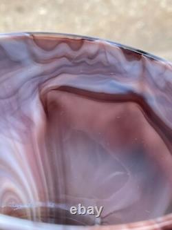 Vintage HTF Imperial Purple Slag Glass Oil Lantern Super Rare! With Sticker