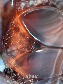 Vintage HTF Imperial Purple Slag Glass Oil Lantern Super Rare! With Sticker