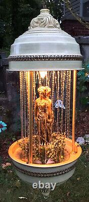 Vintage Hanging Oil Rain Lamp 3 Greek Goddess Swag Lamp Large 36 X 14 Working