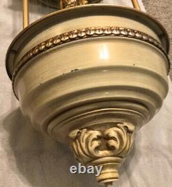 Vintage Hanging Oil Rain Lamp 3 Greek Goddess Swag Lamp Large 36 X 14 Working