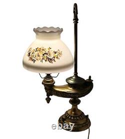 Vintage Harvard Student Oil Lamp With Shade RARE READ